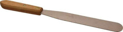 Ampco - 1-1/2" Wide Nickel Copper Spatula - Stiff, Wood Handle, 14" OAL - Industrial Tool & Supply
