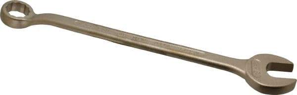Ampco - 1-1/8" 12 Point Offset Combination Wrench - 15° Offset Angle, 17" OAL, Aluminum Bronze, Plain Finish - Industrial Tool & Supply