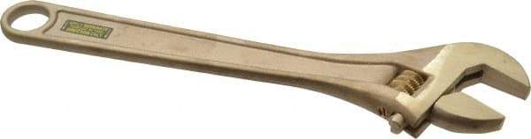 Ampco - 1-5/16" Jaw Capacity, 10" Nonsparking Adjustable Wrench - Aluminum Bronze, Plain Finish - Industrial Tool & Supply