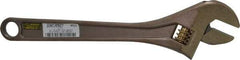 Ampco - 1-1/2" Jaw Capacity, 12" Nonsparking Adjustable Wrench - Aluminum Bronze, Plain Finish - Industrial Tool & Supply