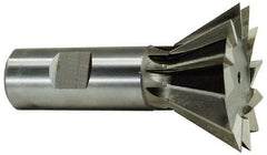 Keo - 1-3/8" Diam x 3/8" Width of Cut, 45° Included Angle, High Speed Steel Dovetail Cutter - 5/8" Shank Diam, 1-15/16" Shank Length, 2-7/8" Overall Length, Weldon Flat, Uncoated - Industrial Tool & Supply
