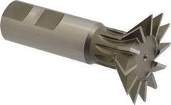 Keo - 1-7/8" Diam x 1/2" Width of Cut, 45° Included Angle, High Speed Steel Dovetail Cutter - 7/8" Shank Diam, 2-1/32" Shank Length, 3-1/4" Overall Length, Weldon Flat, Uncoated - Industrial Tool & Supply