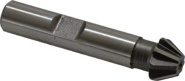 Keo - 1/2" Diam x 7/32" Width of Cut, 60° Included Angle, Shank Connection, High Speed Steel Single Angle Cutter - 3/8" Shank Diam, 2-1/8" Overall Length, Right Hand Cut, Uncoated - Industrial Tool & Supply
