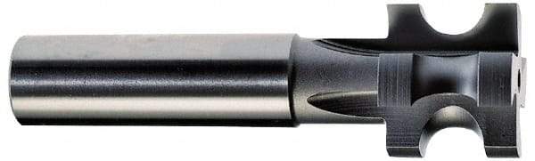 Value Collection - 1/4" Radius, 1/2" Circle Diam, 1-1/4" Cutter Diam, 1-1/4" Cutting Width, Shank Connection, Concave Radius Cutter - 3/4" Shank Diam, 4" OAL, High Speed Steel, Uncoated, 4 Teeth, Weldon Flat - Industrial Tool & Supply