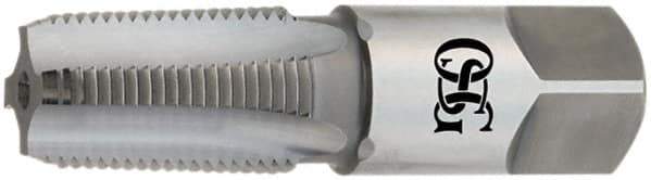 OSG - 1-1/2 - 11-1/2 NPT Thread, 7 Flute Standard Pipe Tap - 4-1/4" OAL, 1-3/4" Thread Length, 1-1/2" Shank Diam, TiCN Finish, High Speed Steel - Exact Industrial Supply