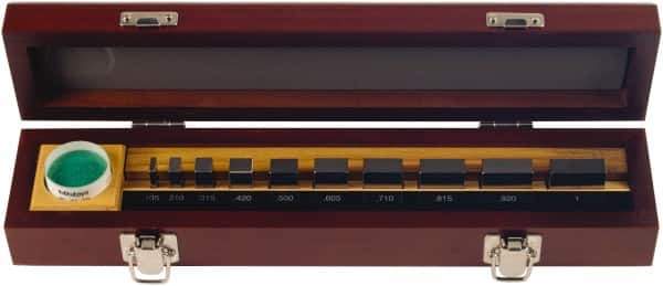 Mitutoyo - 10 Piece, 0.105 to 1", Grade 0, Steel Gage Block Set - Rectangular - Industrial Tool & Supply