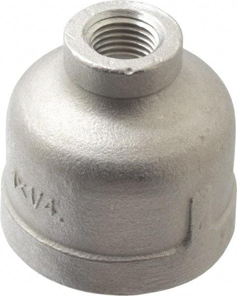 Merit Brass - 1 x 1/4" Grade 304 Stainless Steel Pipe Reducer Coupling - FNPT x FNPT End Connections, 150 psi - Industrial Tool & Supply