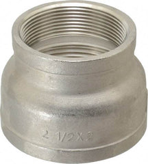 Merit Brass - 2-1/2 x 2" Grade 304 Stainless Steel Pipe Reducer Coupling - FNPT x FNPT End Connections, 150 psi - Industrial Tool & Supply