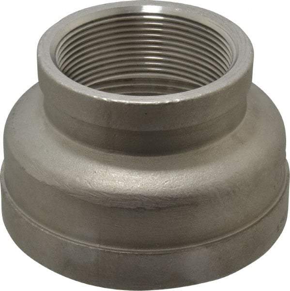 Merit Brass - 3 x 2" Grade 304 Stainless Steel Pipe Reducer Coupling - FNPT x FNPT End Connections, 150 psi - Industrial Tool & Supply