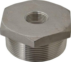 Merit Brass - 3 x 1" Grade 304 Stainless Steel Pipe Hex Bushing - MNPT x FNPT End Connections, 150 psi - Industrial Tool & Supply