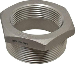 Merit Brass - 3 x 2-1/2" Grade 304 Stainless Steel Pipe Hex Bushing - MNPT x FNPT End Connections, 150 psi - Industrial Tool & Supply