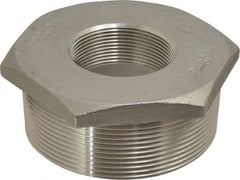 Merit Brass - 4 x 2" Grade 304 Stainless Steel Pipe Hex Bushing - MNPT x FNPT End Connections, 150 psi - Industrial Tool & Supply