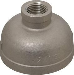 Merit Brass - 2 x 1/2" Grade 316 Stainless Steel Pipe Reducer Coupling - FNPT x FNPT End Connections, 150 psi - Industrial Tool & Supply