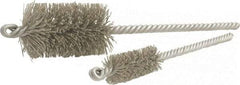 Brush Research Mfg. - 1.135" Diam Helical Nylon Tube Brush - Double Spiral, 0.022" Filament Diam, 2" Brush Length, 8" OAL, 0.31" Diam Steel Shank - Industrial Tool & Supply