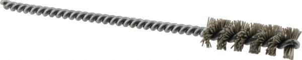 Brush Research Mfg. - 0.413" Diam Helical Nylon Tube Brush - Single Spiral, 0.018" Filament Diam, 1-1/4" Brush Length, 4-1/2" OAL, 0.14" Diam Steel Shank - Industrial Tool & Supply