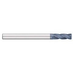 Corner Radius End Mill: 1/4″ Dia, 1-1/2″ LOC, 0.03″ Radius, 4 Flutes, Solid Carbide 6″ OAL, 1/4″ Shank Dia, 30 ° Helix, AlTiN Coated, Corner Radius End, Centercutting
