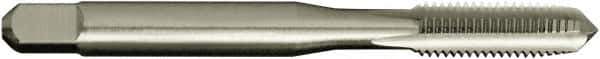 Vermont Tap & Die - 5/16-24 UNF 2/3B 4 Flute Bright Finish High Speed Steel Straight Flute Standard Hand Tap - Plug, Left Hand Thread, 2-23/32" OAL, 1-1/8" Thread Length, H3 Limit, Oversize - Exact Industrial Supply