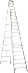 Louisville - 19 Steps, 20' High, Type IA Rating, Aluminum Step Ladder - 300 Lb Capacity, 43-3/4" Base Width - Industrial Tool & Supply