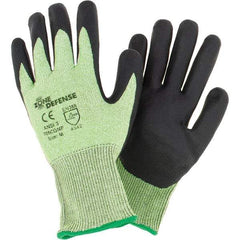 West Chester Protective Gear - Size M, ANSI Cut Lvl A3, Cut Resistant Gloves - Palm Coated, Hi-Vis Lime/Black - Industrial Tool & Supply