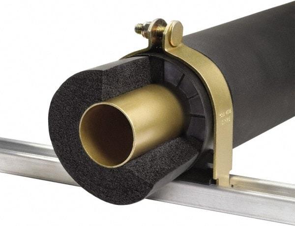 Klo-Shure - 7/8" Pipe, Zinc Plated Steel Strut Mount Insulation Coupling - Trivalent Zinc & Yellow - Industrial Tool & Supply