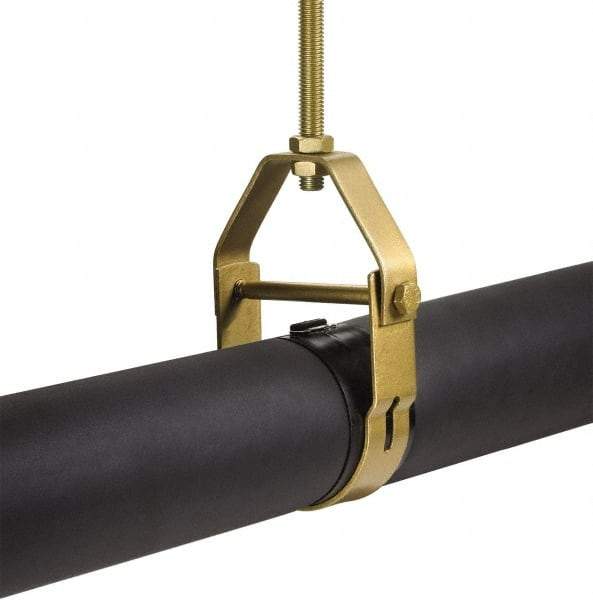 Klo-Shure - 1" Pipe, Zinc Plated Steel Clevis Mount Insulation Coupling - Trivalent Zinc & Yellow - Industrial Tool & Supply