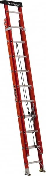 Louisville - 20' High, Type IA Rating, Fiberglass Industrial Extension Ladder - Industrial Tool & Supply