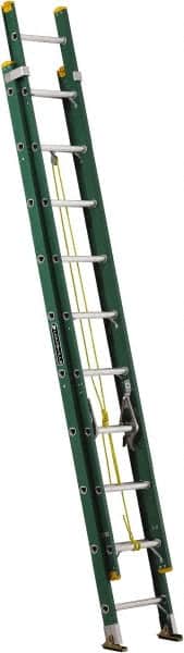 Louisville - 20' High, Type I Rating, Fiberglass Industrial Extension Ladder - Industrial Tool & Supply