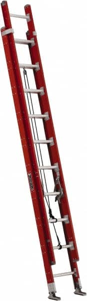 Louisville - 20' High, Type IA Rating, Fiberglass Industrial Extension Ladder - Industrial Tool & Supply