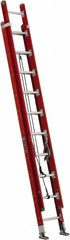 Louisville - 20' High, Type IA Rating, Fiberglass Industrial Extension Ladder - Industrial Tool & Supply