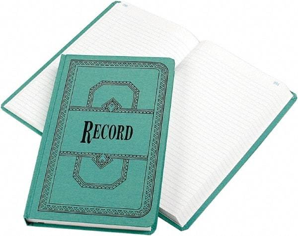 Boorum & Pease - 500 Sheet, 12-1/8 x 7-5/8", Record Rule Record/Account Book - Blue - Industrial Tool & Supply