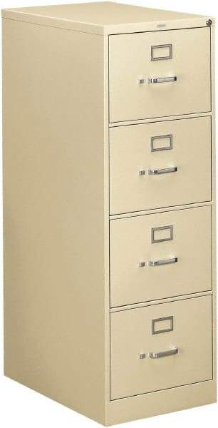 Hon - 18-1/4" Wide x 52" High x 26-1/2" Deep, 4 Drawer Vertical File - Steel, Putty - Industrial Tool & Supply