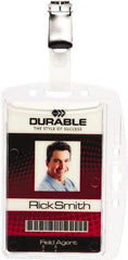 DURABLE - Clip-On Badge Holder - Clear - Industrial Tool & Supply