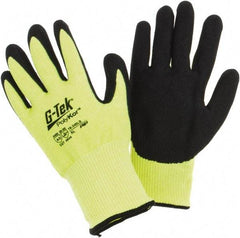 PIP - Size XL, ANSI Cut Lvl A3, Cut Resistant Gloves - Palm & Fingers Coated, Hi-Vis Yellow/Black - Industrial Tool & Supply