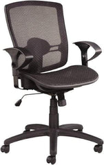 ALERA - 39-3/8" High Mid Back Chair - 25" Wide x 26-1/4" Deep, Mesh Seat, Black - Industrial Tool & Supply