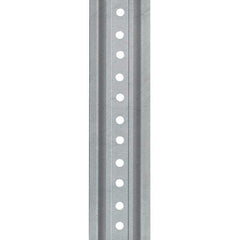 Nucor - 12' High, Galvanized Traffic Sign Post - Steel, 3/8" Hole Diam, Silver - Industrial Tool & Supply