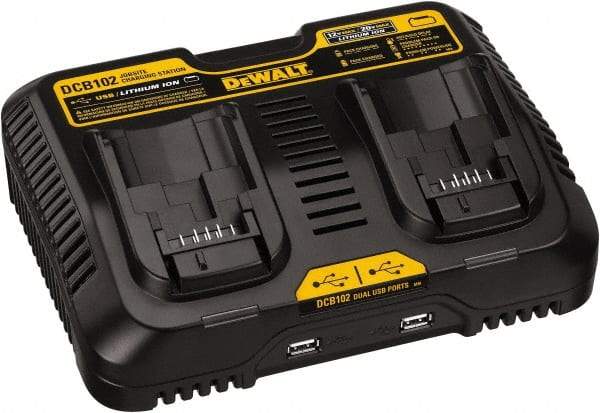 DeWALT - 12 & 20 Volt, 2 Battery Lithium-Ion Power Tool Charger - 1 hr & 30 min to Charge, 12/20 Volt Max Batteries Power Source, Batteries Included - Industrial Tool & Supply