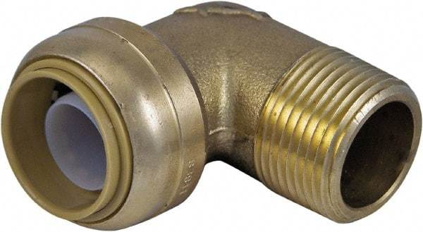SharkBite - Brass & Chrome Pipe Fittings Type: 90 Elbow Fitting Size: 3/4 x 3/4 - Industrial Tool & Supply