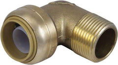 SharkBite - Brass & Chrome Pipe Fittings Type: 90 Elbow Fitting Size: 1/2 x 1/2 - Industrial Tool & Supply