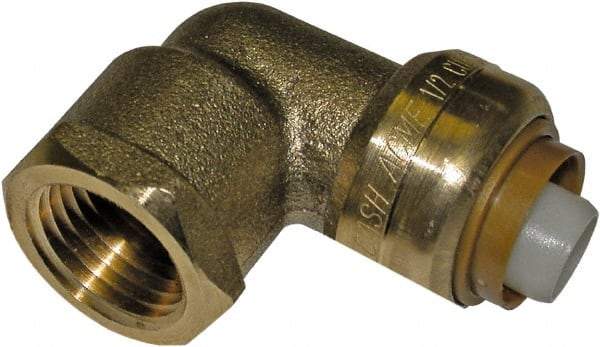 SharkBite - Brass & Chrome Pipe Fittings Type: 90 Elbow Fitting Size: 3/4 x 3/4 - Industrial Tool & Supply
