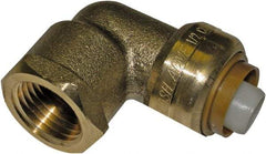 SharkBite - Brass & Chrome Pipe Fittings Type: 90 Elbow Fitting Size: 3/4 x 3/4 - Industrial Tool & Supply