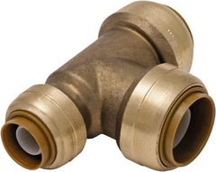 SharkBite - Brass & Chrome Pipe Fittings Type: Reducing Tee Fitting Size: 3/4 x 1/2 x 3/4 - Industrial Tool & Supply