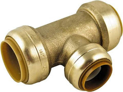 SharkBite - Brass & Chrome Pipe Fittings Type: Reducing Tee Fitting Size: 1 x 1 x 3/4 - Industrial Tool & Supply