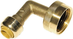 SharkBite - Brass & Chrome Pipe Fittings Type: 90 Elbow Fitting Size: 1/4 x 3/4 - Industrial Tool & Supply