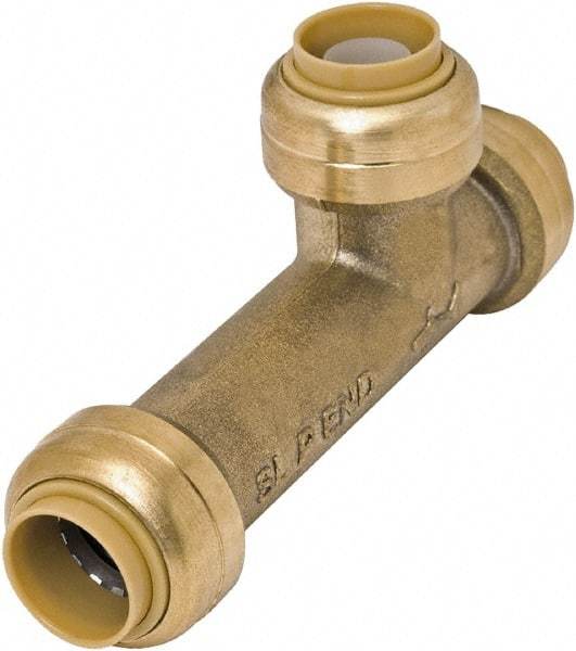 SharkBite - Brass & Chrome Pipe Fittings Type: Tee Fitting Size: 1/2 - Industrial Tool & Supply
