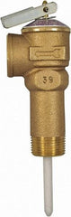 CASH ACME - 3/4" Inlet, 3/4" Outlet, FNPT x MNPT, ASME Safety Relief Valve - 150 Max psi, Bronze, 500000 BTUs - Industrial Tool & Supply