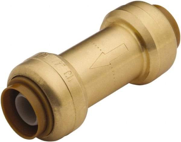 SharkBite - 1/2" Brass Check Valve - Inline, Push To Connect x Push To Connect, 200 WOG - Industrial Tool & Supply