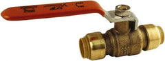 SharkBite - 1 x 1" Pipe, Standard Port, Brass Standard Ball Valve - Inline - Two Way Flow, Push-to-Connect x Push-to-Connect Ends, Steel Handle, 200 WOG - Industrial Tool & Supply