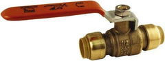 SharkBite - 1/2 x 1/2" Pipe, Standard Port, Brass Standard Ball Valve - Inline - Two Way Flow, Push-to-Connect x Push-to-Connect Ends, Steel Handle, 200 WOG - Industrial Tool & Supply