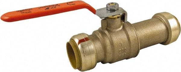 SharkBite - 1 x 1" Pipe, Standard Port, Brass Standard Ball Valve - Inline - Two Way Flow, Push-to-Connect x Push-to-Connect Ends, Steel Handle, 200 WOG - Industrial Tool & Supply