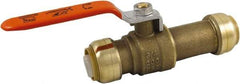 SharkBite - 3/4 x 3/4" Pipe, Standard Port, Brass Standard Ball Valve - Inline - Two Way Flow, Push-to-Connect x Push-to-Connect Ends, Steel Handle, 200 WOG - Industrial Tool & Supply